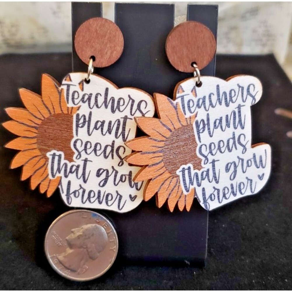 Whimsical Back to School - Dangling "Teachers Plant Seeds That Grow Forever"
